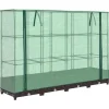 vidaXL Drivhus^højbed med drivhusovertræk 160x40x123 cm rattan-look