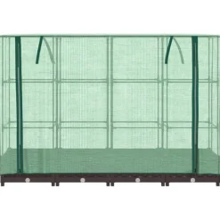 vidaXL Drivhus^højbed med drivhusovertræk 160x40x123 cm rattan-look