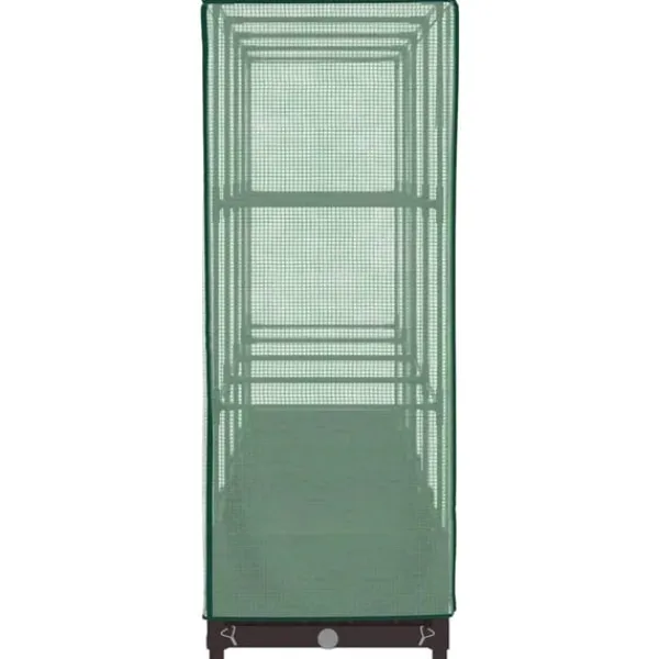 vidaXL Drivhus^højbed med drivhusovertræk 160x40x123 cm rattan-look