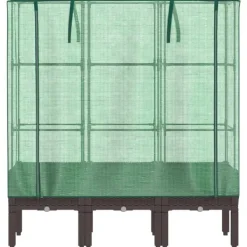 Discount højbed med drivhusovertræk 120x40x140 cm rattan-look Drivhus