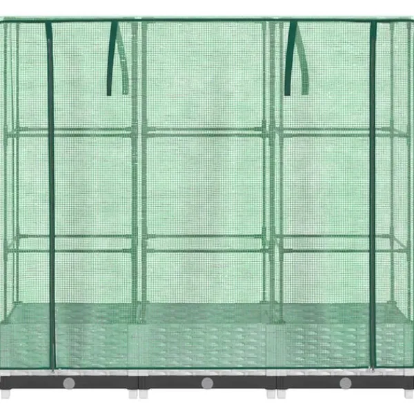 højbed med drivhusovertræk 120x40x123 cm rattan-look Drivhus