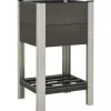 vidaXL Krukker & Plantebeholdere^højbed med hylde 50x50x90 cm WPC grå - Plantekrukker