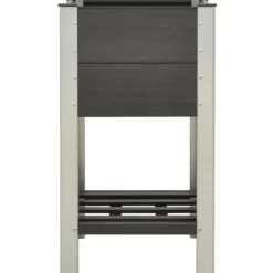 vidaXL Krukker & Plantebeholdere^højbed med hylde 50x50x90 cm WPC grå - Plantekrukker