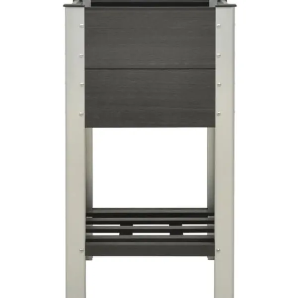vidaXL Krukker & Plantebeholdere^højbed med hylde 50x50x90 cm WPC grå - Plantekrukker
