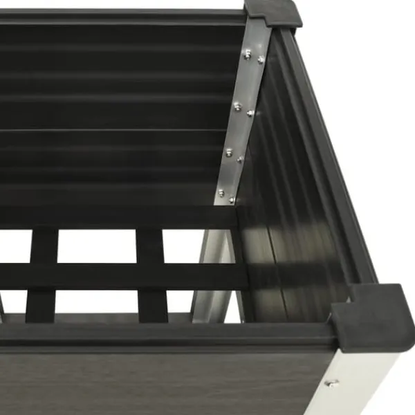 vidaXL Krukker & Plantebeholdere^højbed med hylde 50x50x90 cm WPC grå - Plantekrukker