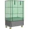 Clearance højbed med overtræk og hjul 80x50x182 cm rattan-look Drivhus