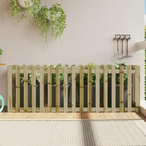 Online højbed med stakitdesign 200x50x70 cm imprægneret fyrretræ - Plantekrukker Krukker & Plantebeholdere