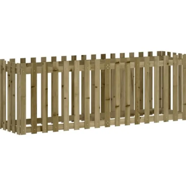 Online højbed med stakitdesign 200x50x70 cm imprægneret fyrretræ - Plantekrukker Krukker & Plantebeholdere
