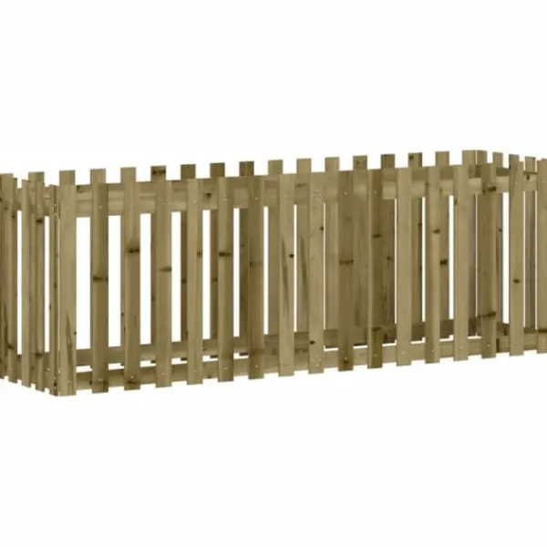 Online højbed med stakitdesign 200x50x70 cm imprægneret fyrretræ - Plantekrukker Krukker & Plantebeholdere