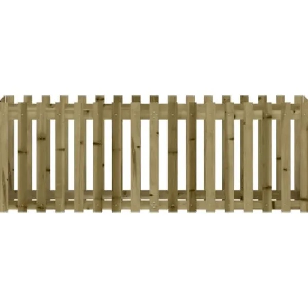 Online højbed med stakitdesign 200x50x70 cm imprægneret fyrretræ - Plantekrukker Krukker & Plantebeholdere