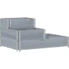 Outlet højbed 120x80 cm 3 niveauer massivt fyrretræ grå Plantningsbænke