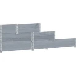 Outlet højbed 120x80 cm 3 niveauer massivt fyrretræ grå Plantningsbænke