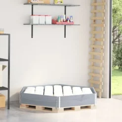 Online højbed 160x160 cm massivt fyrretræ sekskantet grå Plantningsbænke