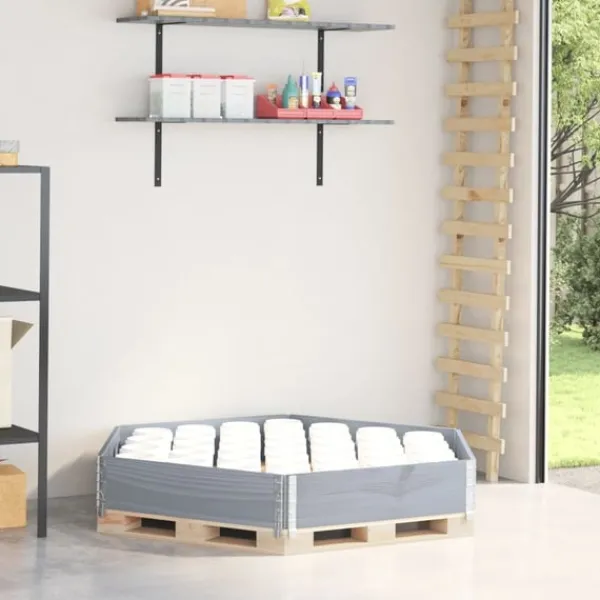 Online højbed 160x160 cm massivt fyrretræ sekskantet grå Plantningsbænke