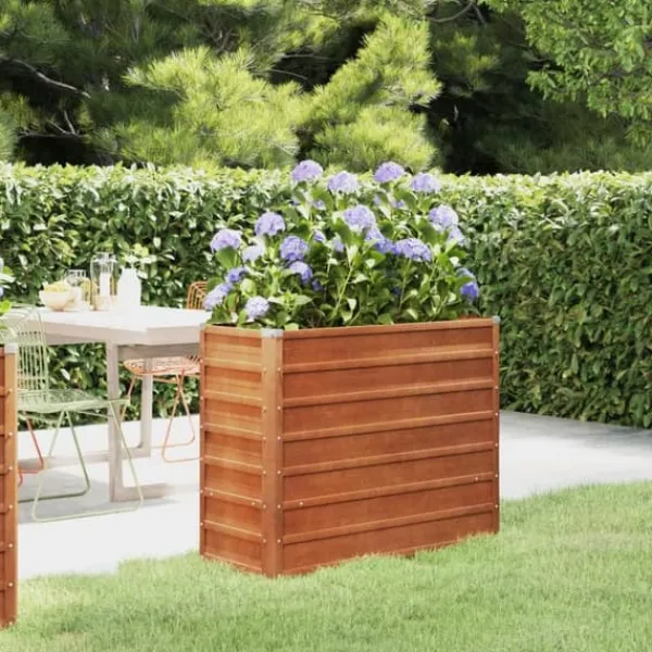 vidaXL Krukker & Plantebeholdere^højbed 100x40x77 cm cortenstål rustfarvet - Plantekrukker