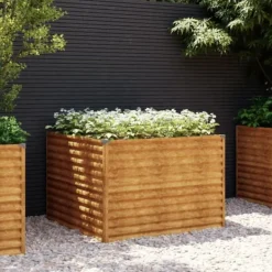 New højbed 100x100x69 cm cortenstål - Plantekrukker Krukker & Plantebeholdere