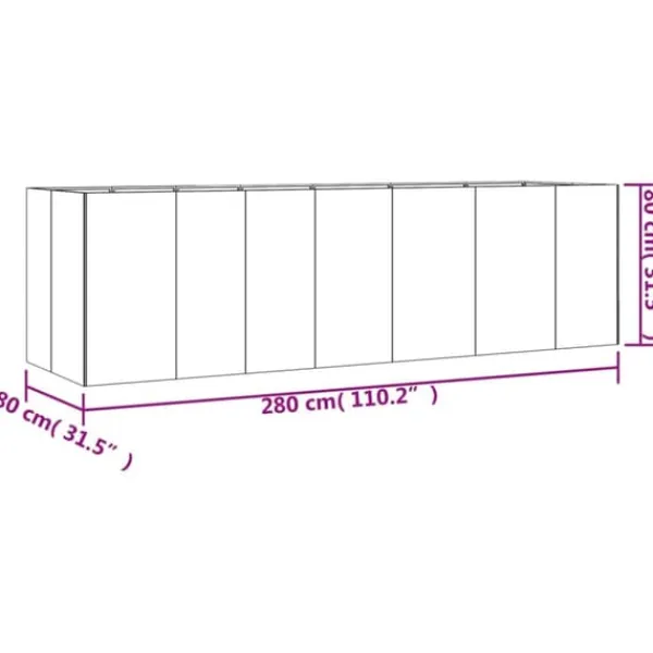 vidaXL Krukker & Plantebeholdere^højbed 280x80x80 cm cortenstål - Plantekrukker