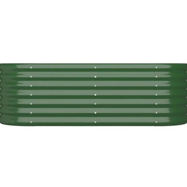 vidaXL Krukker & Plantebeholdere^højbed 114x40x36 cm pulverlakeret stål grøn - Plantekrukker