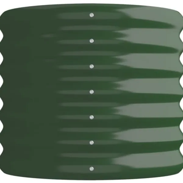vidaXL Krukker & Plantebeholdere^højbed 114x40x36 cm pulverlakeret stål grøn - Plantekrukker