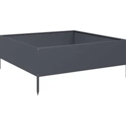 Clearance højbed 100x100x25 cm stål antracitgrå Plantningsbænke