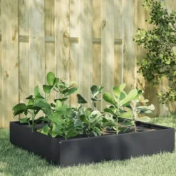 vidaXL Plantningsbænke^højbed 100x100x33,5 cm stål antracitgrå
