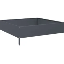 vidaXL Plantningsbænke^højbed 100x100x33,5 cm stål antracitgrå