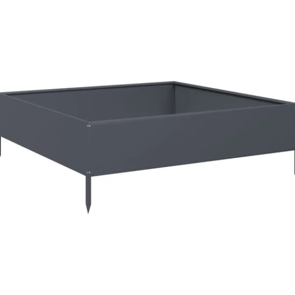 vidaXL Plantningsbænke^højbed 100x100x33,5 cm stål antracitgrå