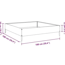 vidaXL Plantningsbænke^højbed 100x100x26 cm stål olivengrøn