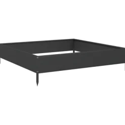 New højbed 100x100x26 cm stål sort Plantningsbænke