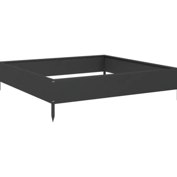 New højbed 100x100x26 cm stål sort Plantningsbænke