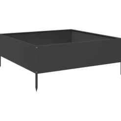 New højbed 100x100x25 cm stål sort Plantningsbænke