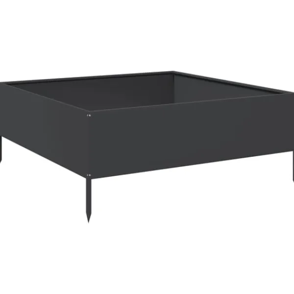 New højbed 100x100x25 cm stål sort Plantningsbænke