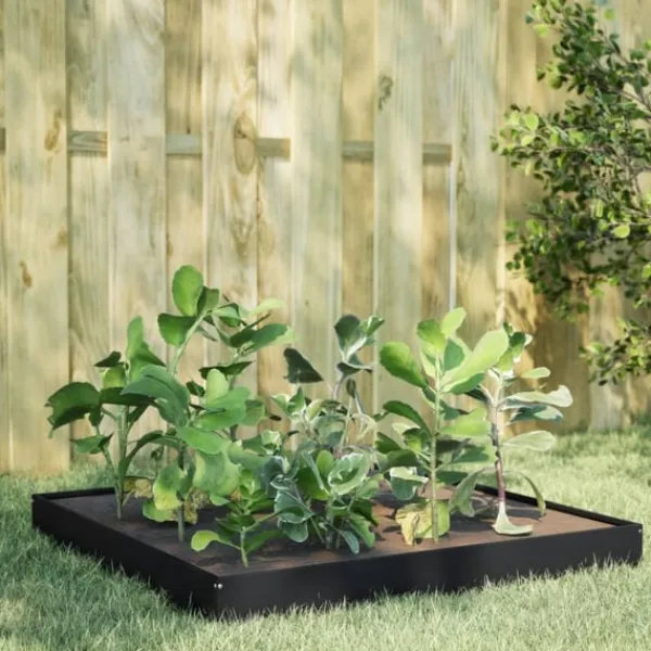 New højbed 100x100x18,5 cm stål sort Plantningsbænke
