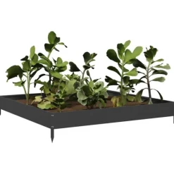 New højbed 100x100x18,5 cm stål sort Plantningsbænke