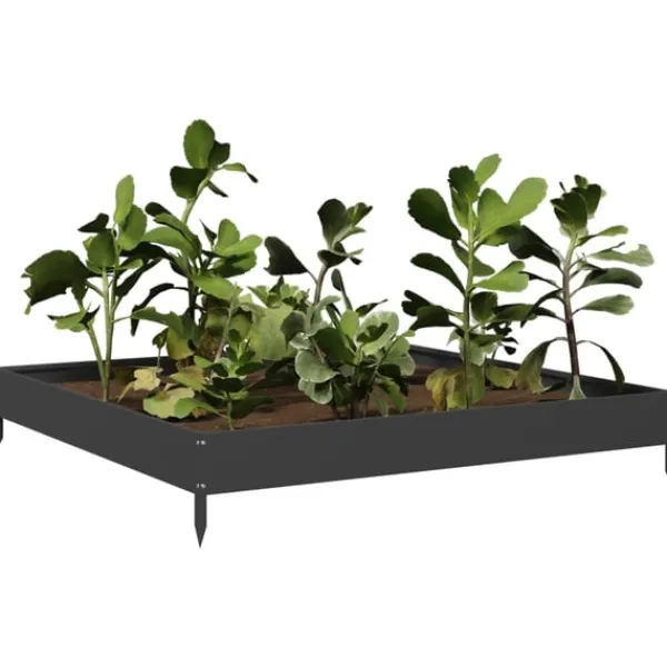 New højbed 100x100x18,5 cm stål sort Plantningsbænke