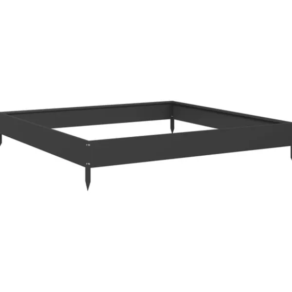 New højbed 100x100x18,5 cm stål sort Plantningsbænke