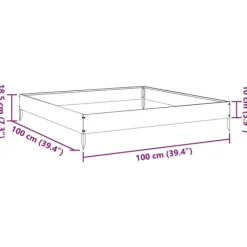 New højbed 100x100x18,5 cm stål sort Plantningsbænke
