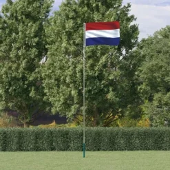 vidaXL Flag & Vindposer^Holland flag og flagstang 5,55 m aluminium