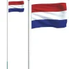 vidaXL Flag & Vindposer^Holland flag og flagstang 6,23 m aluminium