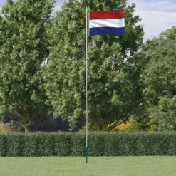 vidaXL Flag & Vindposer^Holland flag og flagstang 6,23 m aluminium