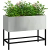 vidaXL Krukker & Plantebeholdere^Hævet haveplante Sølv 60 x 26 x 45 cm Galvaniseret stål