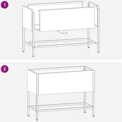vidaXL Krukker & Plantebeholdere^Hævet haveplante Sølv 60 x 26 x 45 cm Galvaniseret stål
