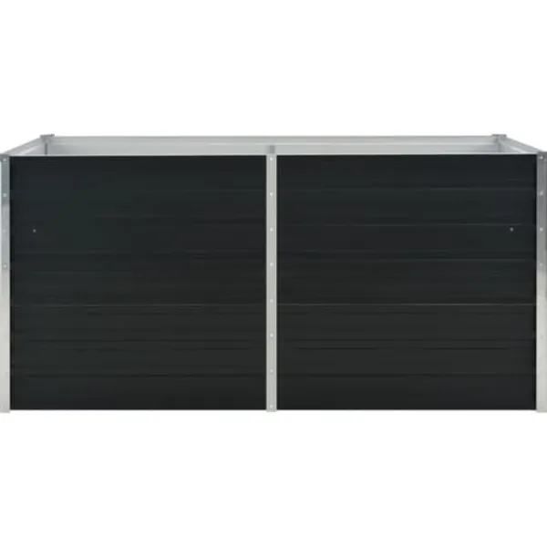 New hævet plantekasse 160x80x77 cm galvaniseret stål antracitgrå - Plantekrukker Krukker & Plantebeholdere
