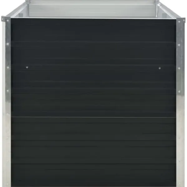New hævet plantekasse 160x80x77 cm galvaniseret stål antracitgrå - Plantekrukker Krukker & Plantebeholdere