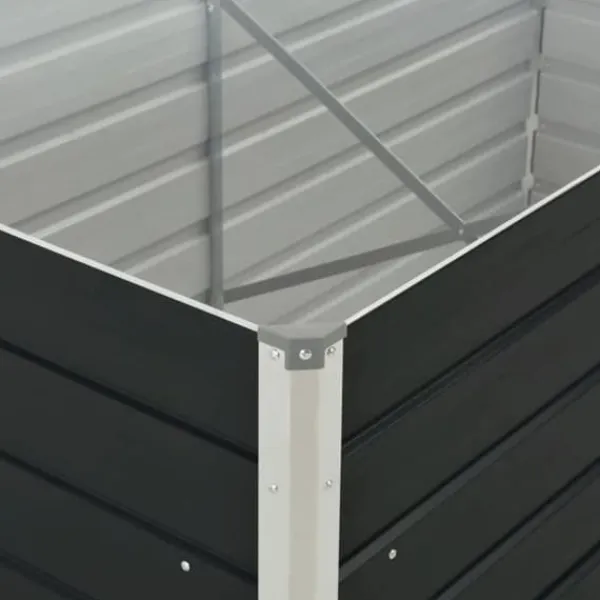 New hævet plantekasse 160x80x77 cm galvaniseret stål antracitgrå - Plantekrukker Krukker & Plantebeholdere