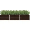 vidaXL Krukker & Plantebeholdere^hævet plantekasse 240x80x45 cm galvaniseret stål brun - Plantekrukker