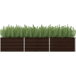 vidaXL Krukker & Plantebeholdere^hævet plantekasse 240x80x45 cm galvaniseret stål brun - Plantekrukker