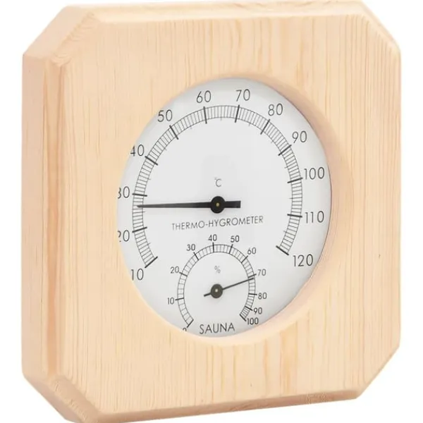 Online 2-i-1 saunasæt hygrometer og timeglas massivt fyrretræ Sauna