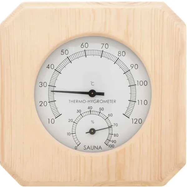 Online 2-i-1 saunasæt hygrometer og timeglas massivt fyrretræ Sauna