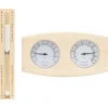 Clearance 2-i-1 saunasæt med hygrometer og timeglas massivt fyrretræ Sauna